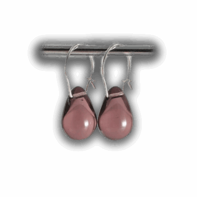 Georgina Dunn Jewellery - Amethyst coloured glass teardrop earrings