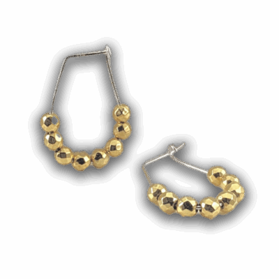 Georgina Dunn Jewellery - Golden hematite round bead hoop earrings